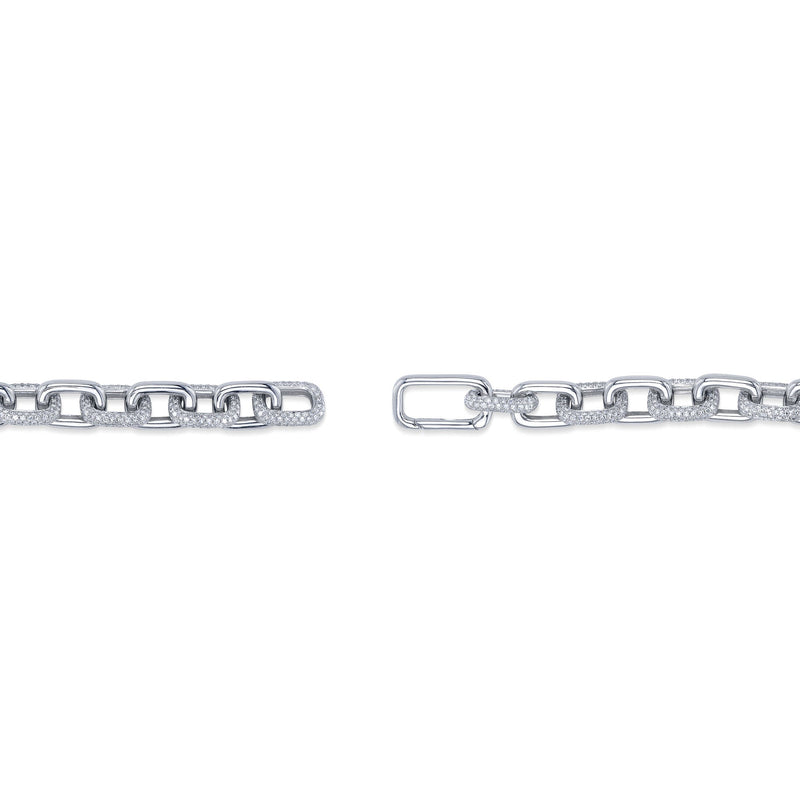 3.67CT DIAMOND PAVE PAPER CLIP LINK BRACELET