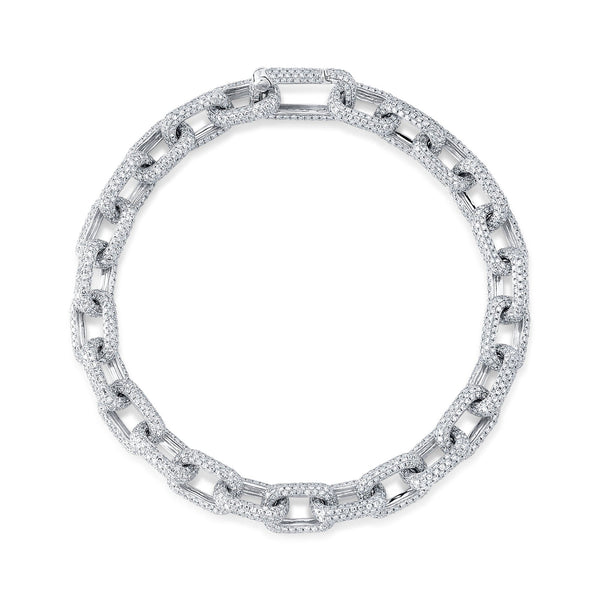 7.52CT DIAMOND PAVE PAPER CLIP LINK BRACELET