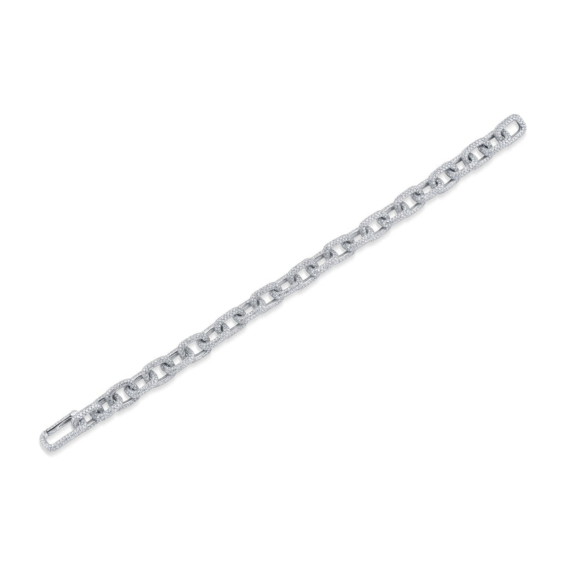 7.52CT DIAMOND PAVE PAPER CLIP LINK BRACELET