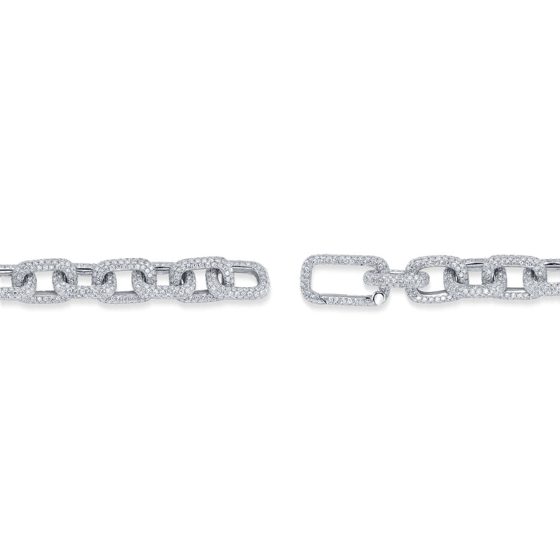 7.52CT DIAMOND PAVE PAPER CLIP LINK BRACELET