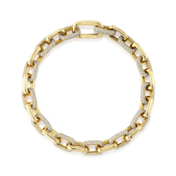 3.67CT DIAMOND PAVE PAPER CLIP LINK BRACELET