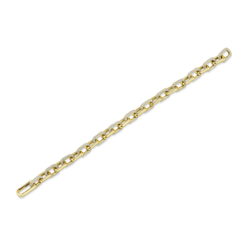 3.67CT DIAMOND PAVE PAPER CLIP LINK BRACELET
