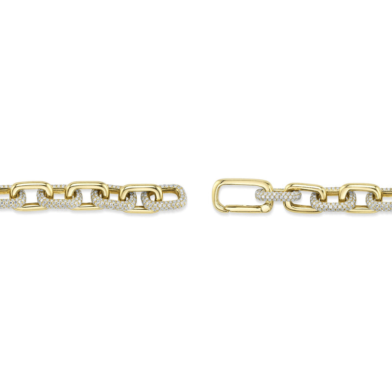 3.67CT DIAMOND PAVE PAPER CLIP LINK BRACELET