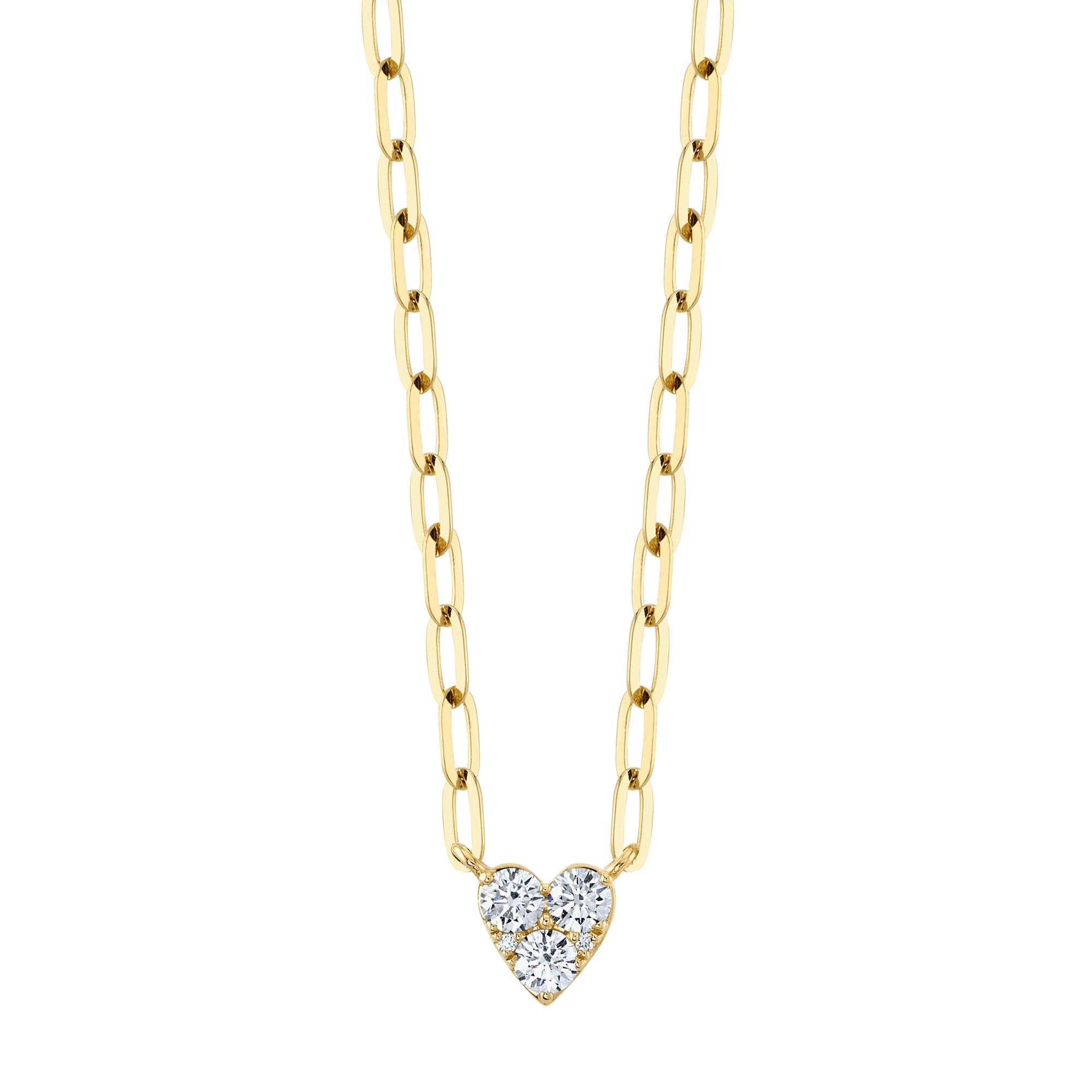 0.41CT DIAMOND HEART PAPER CLIP LINK NECKLACE – Shy Creation