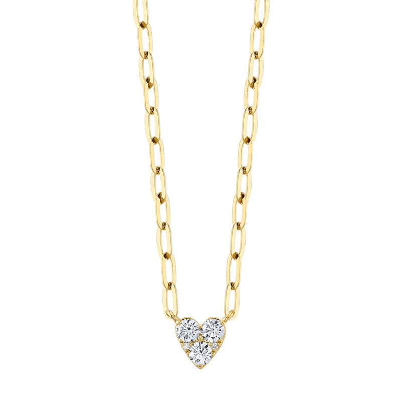 0.41CT DIAMOND HEART PAPER CLIP LINK NECKLACE
