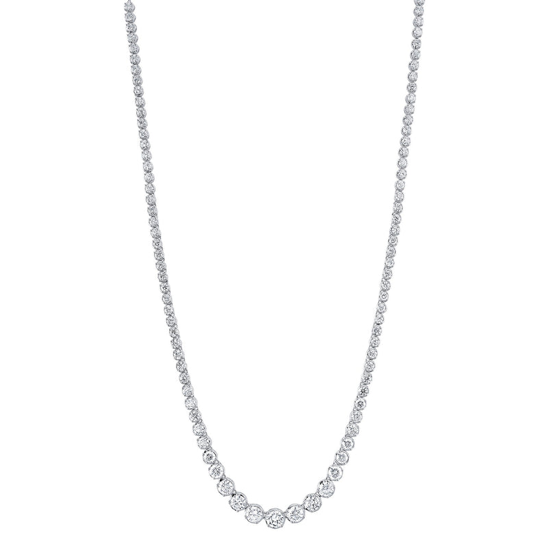 6.75CT DIAMOND CROWN SETTING TENNIS NECKLACE