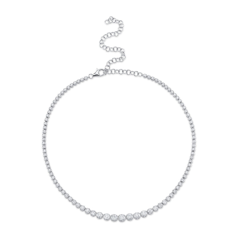 6.75CT DIAMOND CROWN SETTING TENNIS NECKLACE