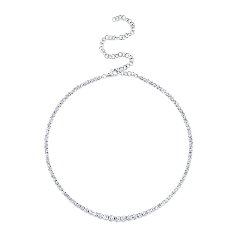 4.73CT DIAMOND CROWN SETTING TENNIS NECKLACE