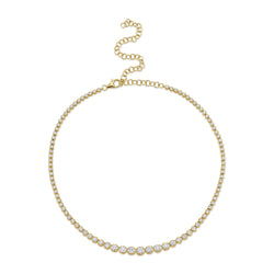 6.75CT DIAMOND CROWN SETTING TENNIS NECKLACE