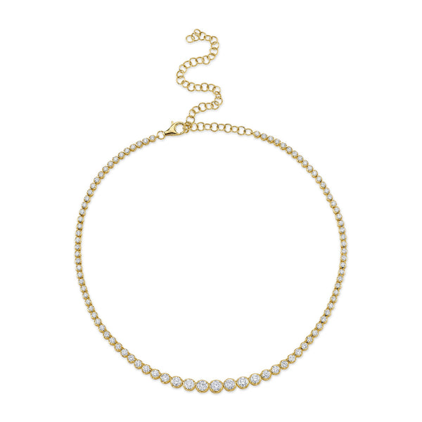 6.75CT DIAMOND CROWN SETTING TENNIS NECKLACE