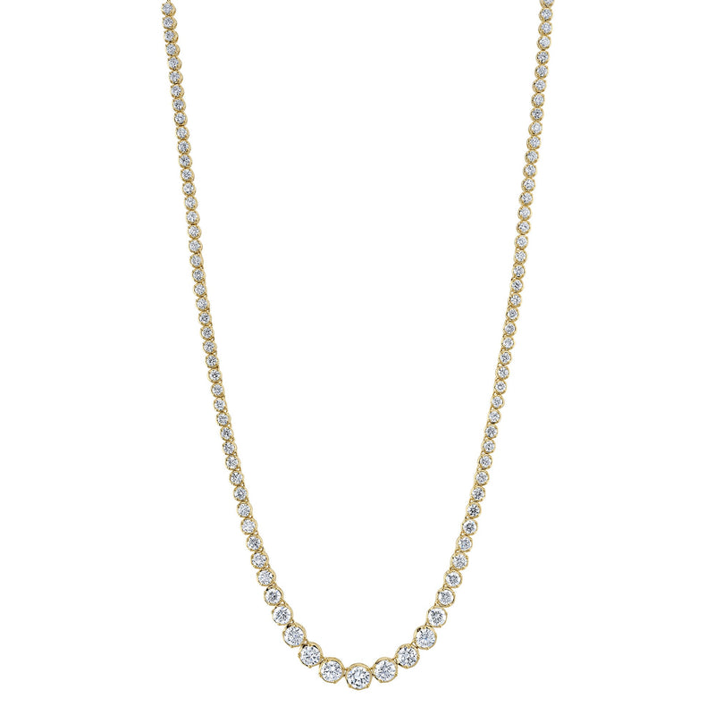 6.75CT DIAMOND CROWN SETTING TENNIS NECKLACE
