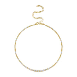 4.73CT DIAMOND CROWN SETTING TENNIS NECKLACE
