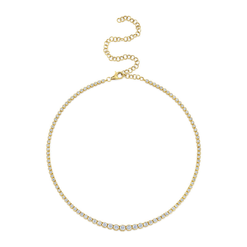4.73CT DIAMOND CROWN SETTING TENNIS NECKLACE