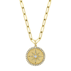 0.43CT DIAMOND STAR PAPER CLIP LINK NECKLACE