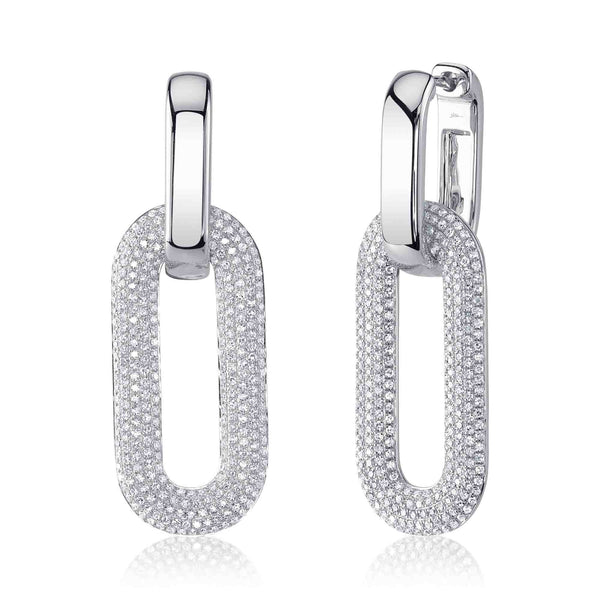 1.33CT DIAMOND PAVE OVAL EARRING