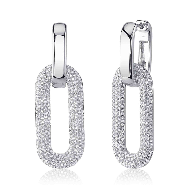 1.33CT DIAMOND PAVE OVAL EARRING
