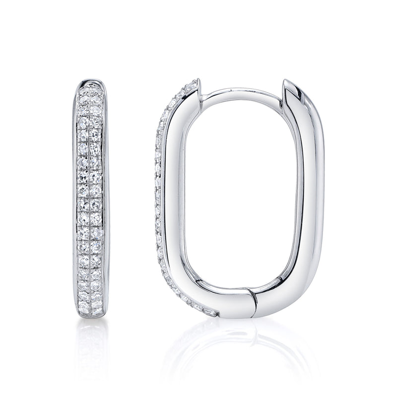 0.18CT DIAMOND OVAL HOOP EARRING