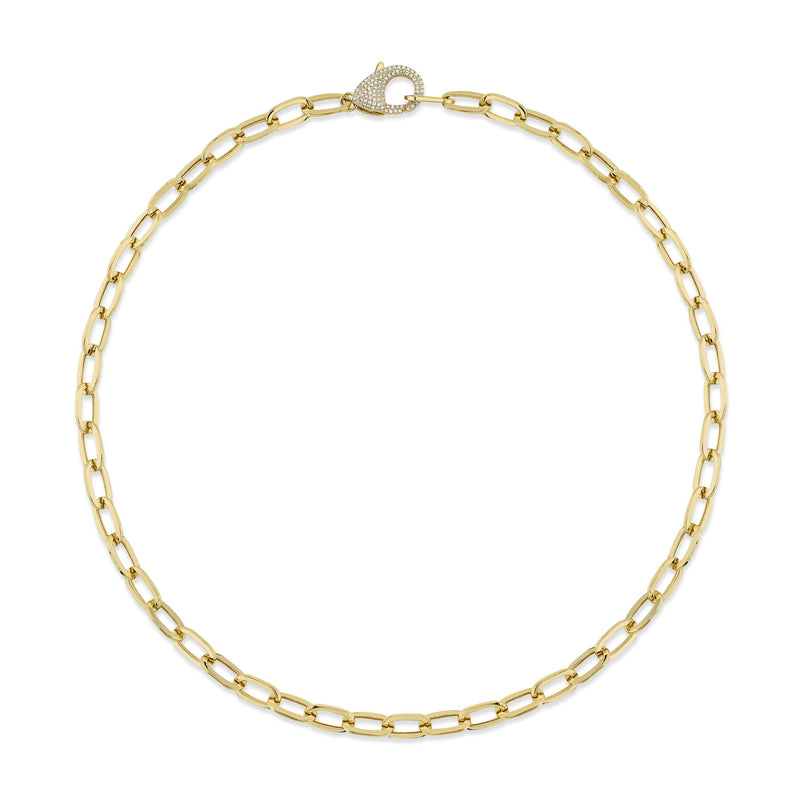 0.42CT DIAMOND PAPER CLIP LINK NECKLACE