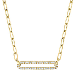 0.26CT DIAMOND PAPER CLIP LINK NECKLACE