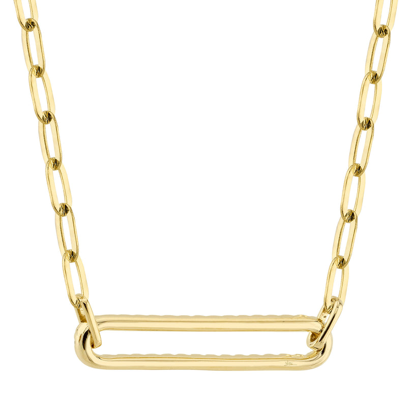 0.26CT DIAMOND PAPER CLIP LINK NECKLACE