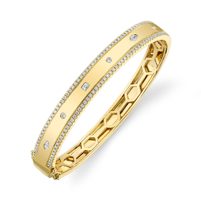 1.08CT DIAMOND BAGUETTE MARQUISE BANGLE