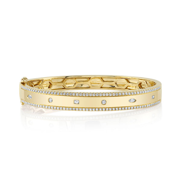 1.08CT DIAMOND BAGUETTE MARQUISE BANGLE