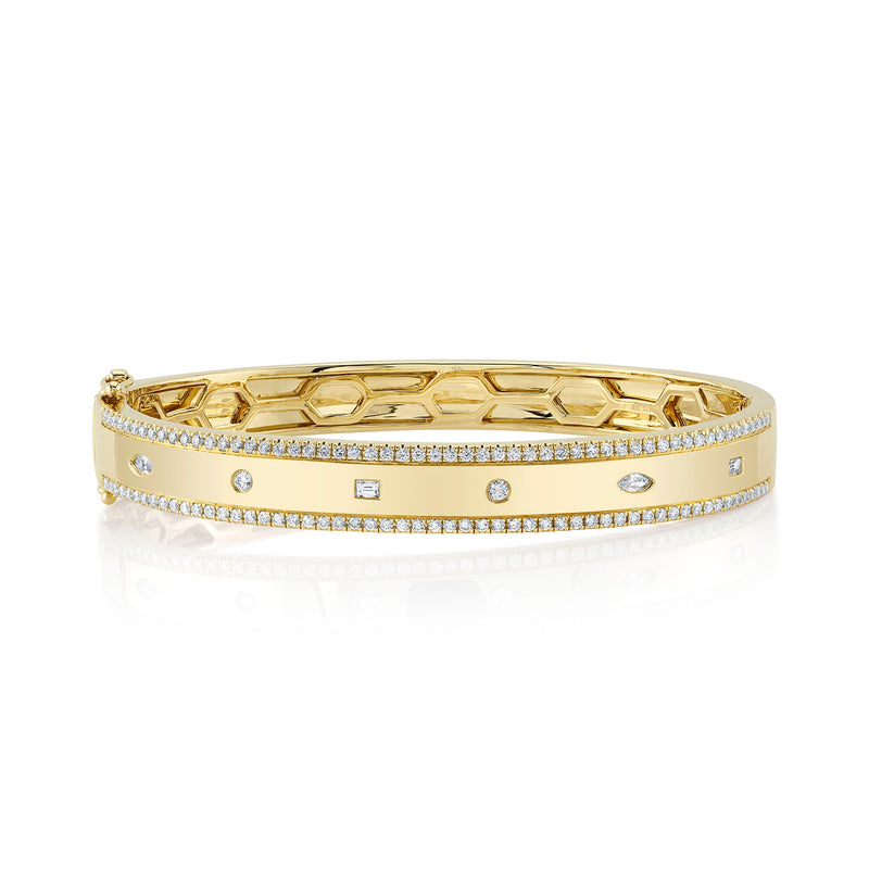 1.08CT DIAMOND BAGUETTE MARQUISE BANGLE