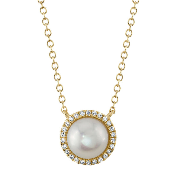 0.08CT DIAMOND & CULTURED PEARL NECKLACE