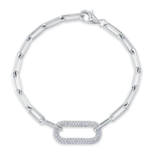 0.55CT DIAMOND PAVE PAPER CLIP LINK BRACELET