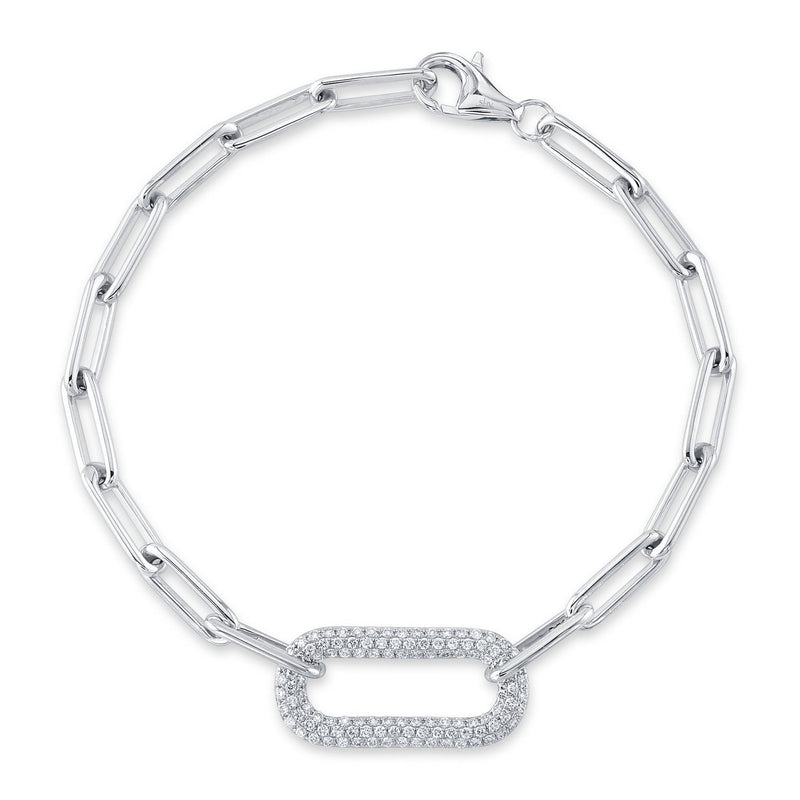 0.55CT DIAMOND PAVE PAPER CLIP LINK BRACELET