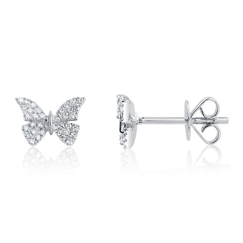 0.15CT DIAMOND BUTTERFLY STUD EARRING