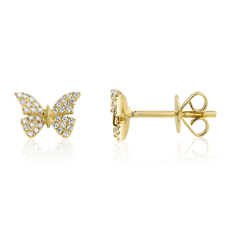 0.15CT DIAMOND BUTTERFLY STUD EARRING