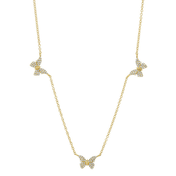 0.23CT DIAMOND BUTTERFLY NECKLACE