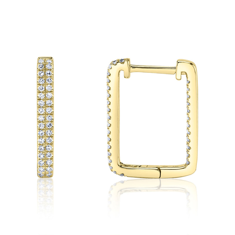 0.27CT DIAMOND RECTANGLE HOOP EARRING