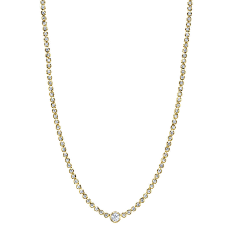 2.89CT DIAMOND BEZEL TENNIS NECKLACE