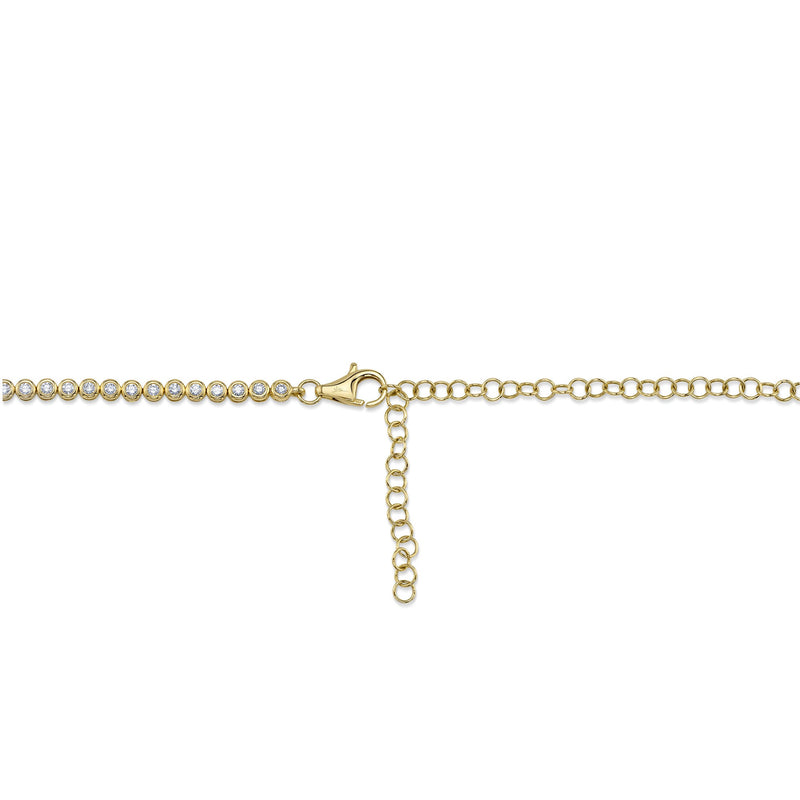 2.89CT DIAMOND BEZEL TENNIS NECKLACE