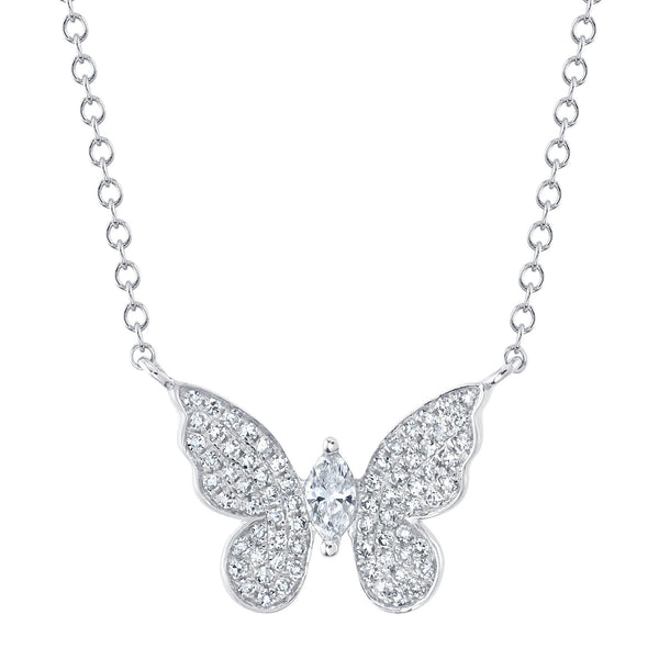 0.23CT DIAMOND MARQUISE BUTTERFLY NECKLACE
