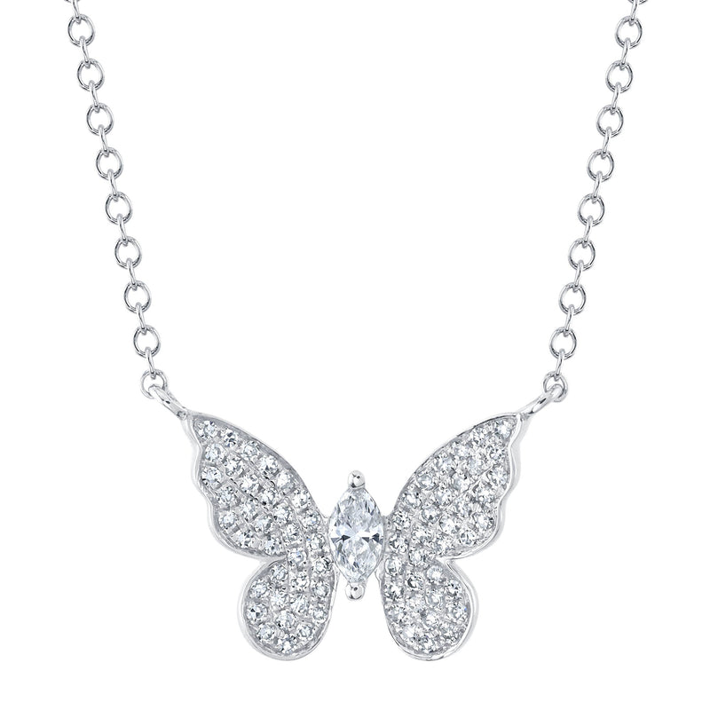 0.23CT DIAMOND MARQUISE BUTTERFLY NECKLACE