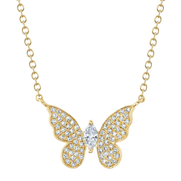 0.23CT DIAMOND MARQUISE BUTTERFLY NECKLACE