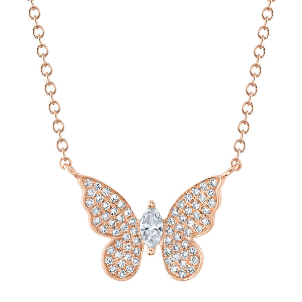 0.23CT DIAMOND MARQUISE BUTTERFLY NECKLACE