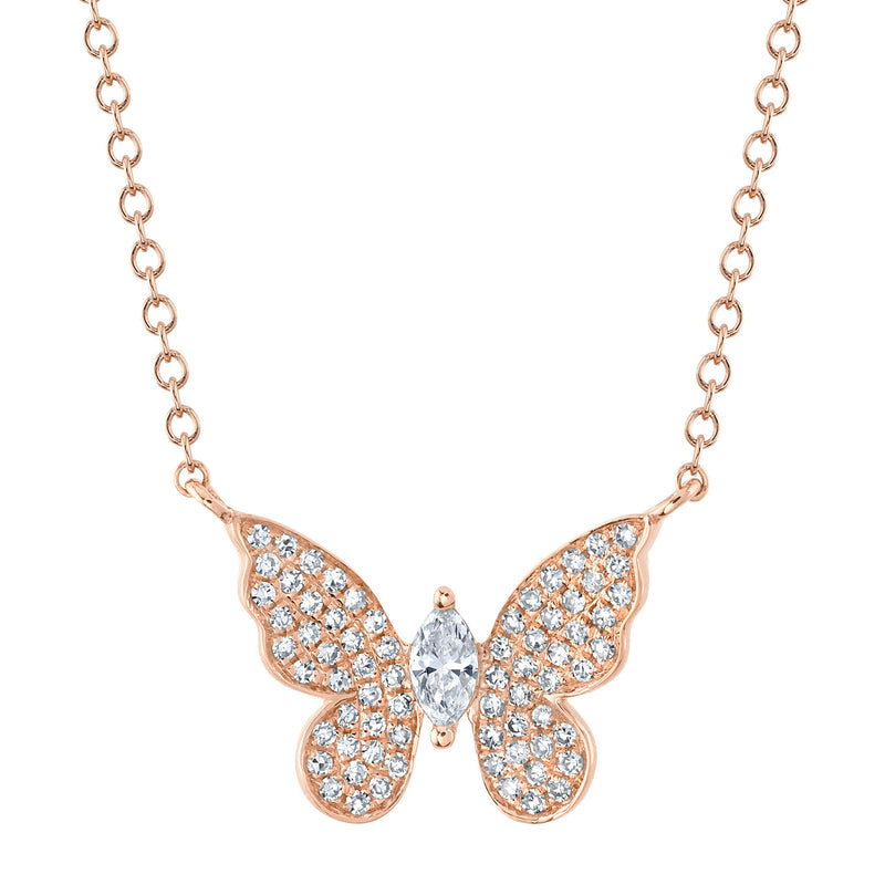 0.23CT DIAMOND MARQUISE BUTTERFLY NECKLACE
