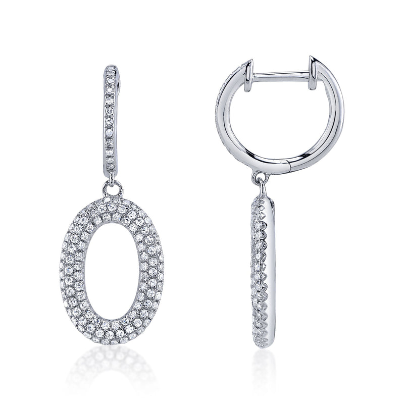 0.49CT DIAMOND PAVE OVAL EARRING
