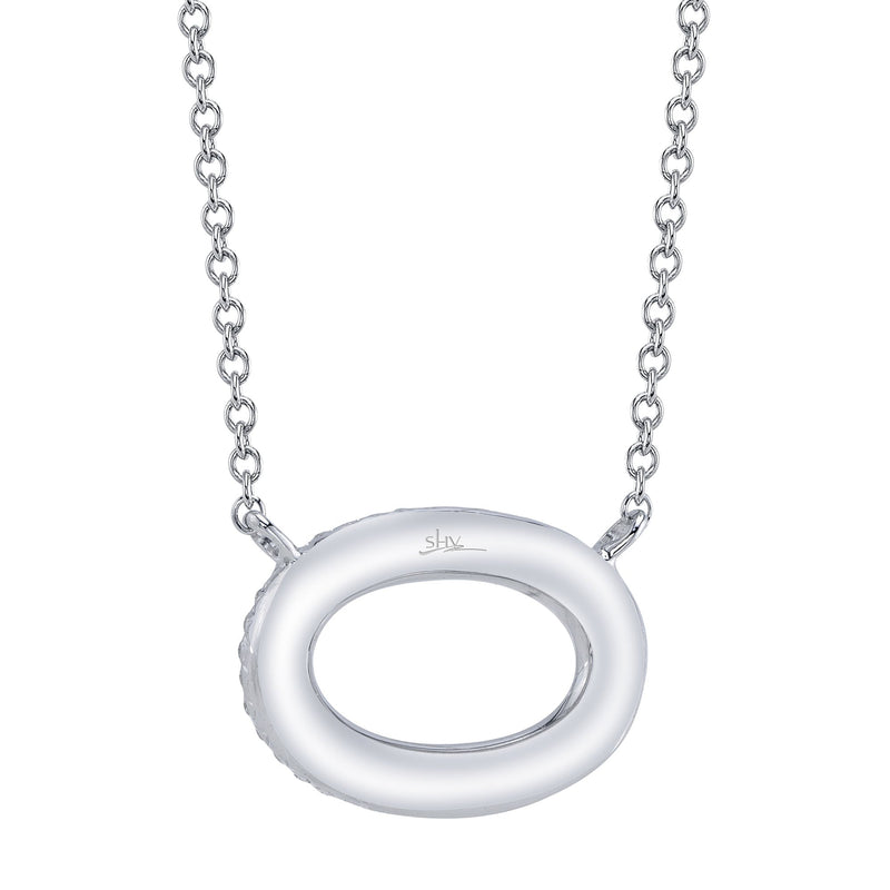 0.23CT DIAMOND PAVE OVAL NECKLACE