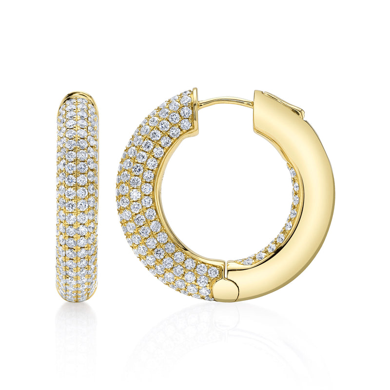 3.94CT DIAMOND PAVE HOOP EARRING