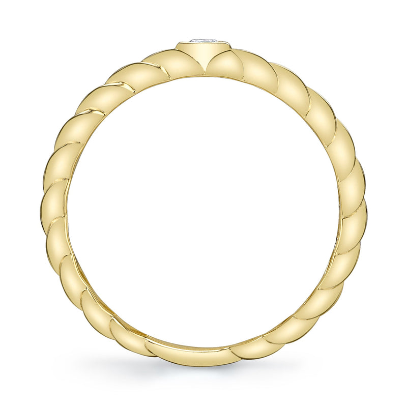 0.07CT DIAMOND BEZEL RIBBED RING