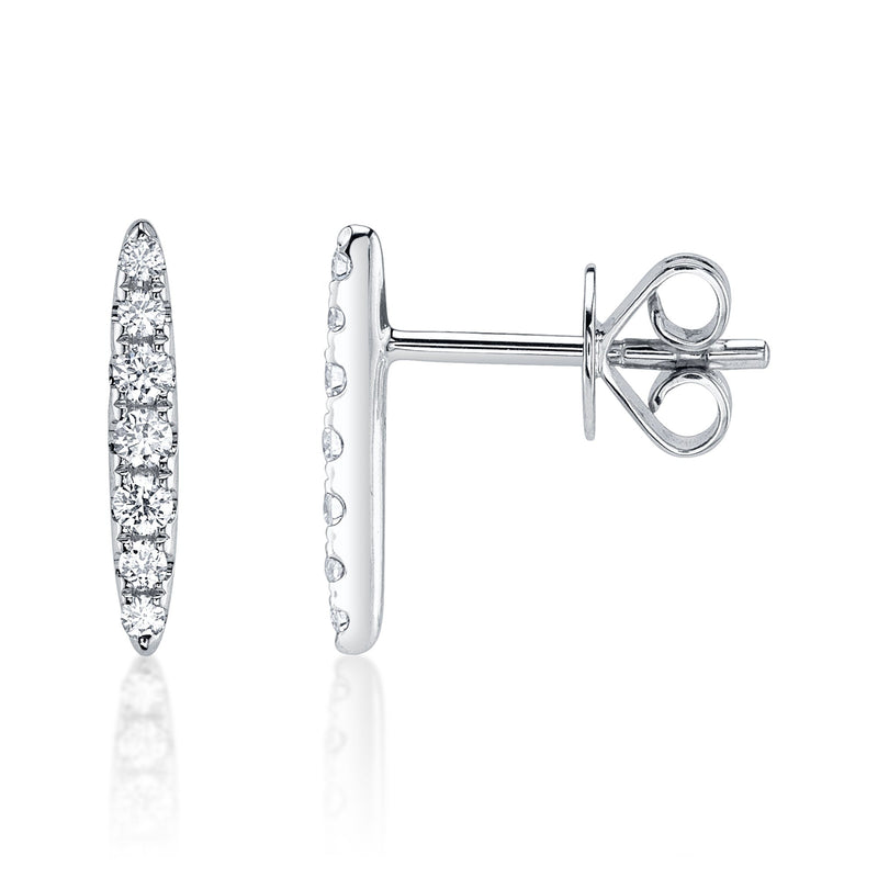 0.19CT DIAMOND BAR STUD EARRING