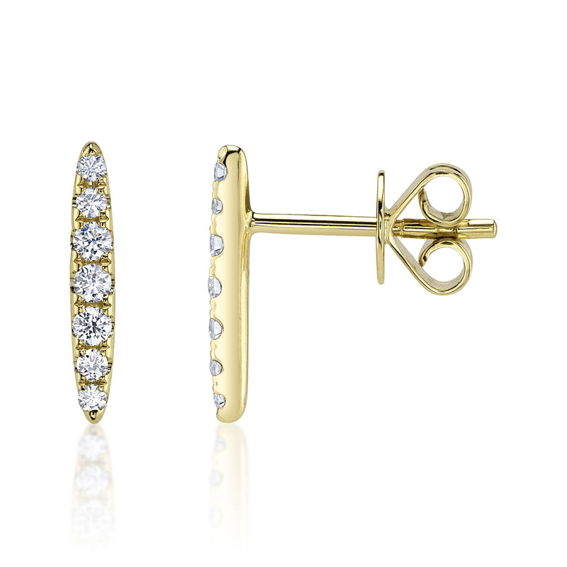 0.19CT DIAMOND BAR STUD EARRING
