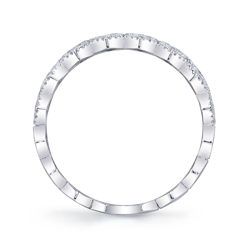 0.35CT DIAMOND PAVE HEXAGON RING