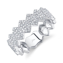 0.35CT DIAMOND PAVE HEXAGON RING