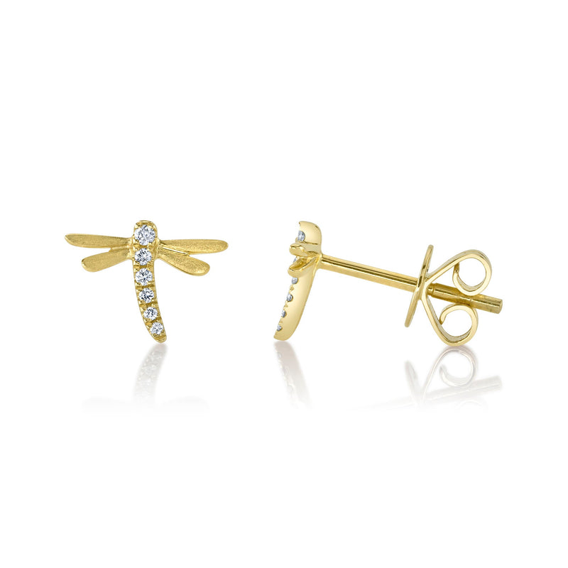 0.05CT DIAMOND DRAGONFLY MATTE EARRING